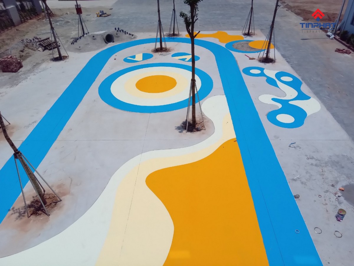 Thi công sơn Epoxy kháng UV tại trường mầm non Vinschool