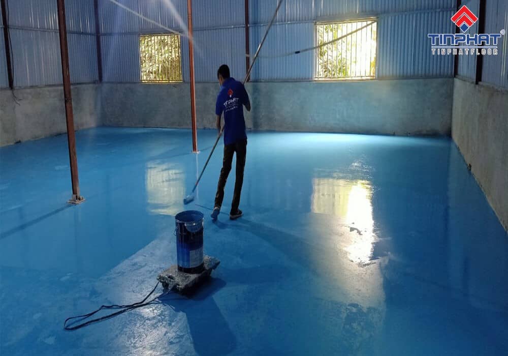 Thi công sơn epoxy dự án công ty Haru tại Hà Nội