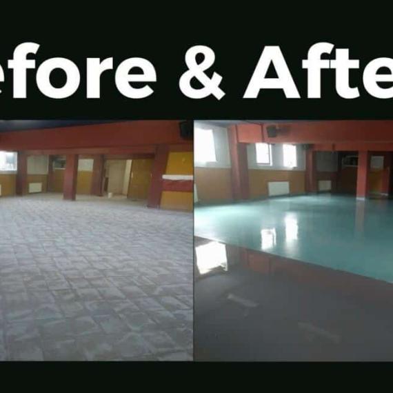 Nghiên cứu trường hợp sàn Epoxy: Chuyển đổi (trước và sau)