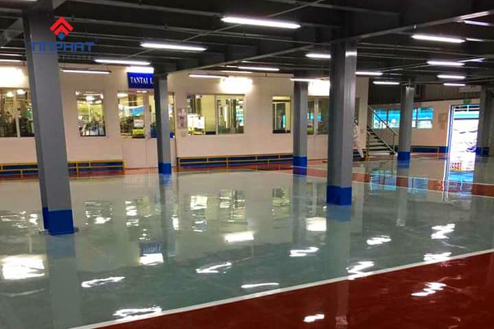 Thi công sơn Epoxy nhà máy Gishi Thăng Long - Nhật Bản