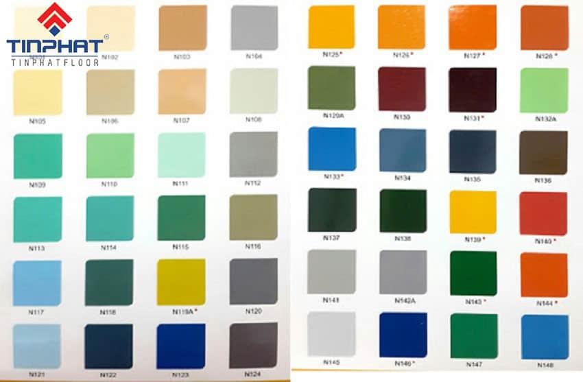 bảng màu sơn epoxy sắt thép bảng màu sơn epoxy sắt thép