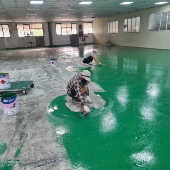 Quy trình thi công sơn epoxy sàn nhà máy chế biến gỗ