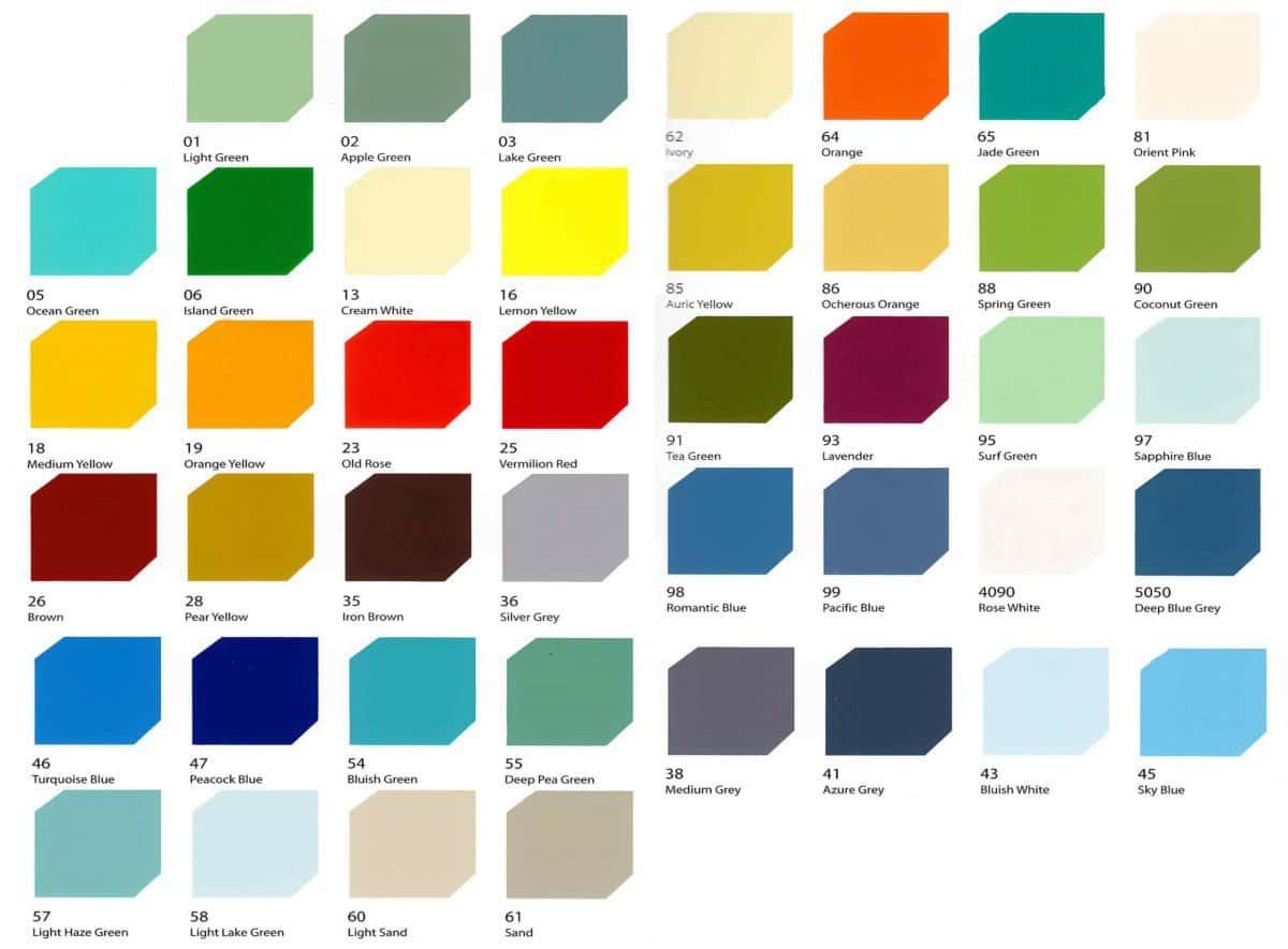 Bảng màu sơn Epoxy Rainbow