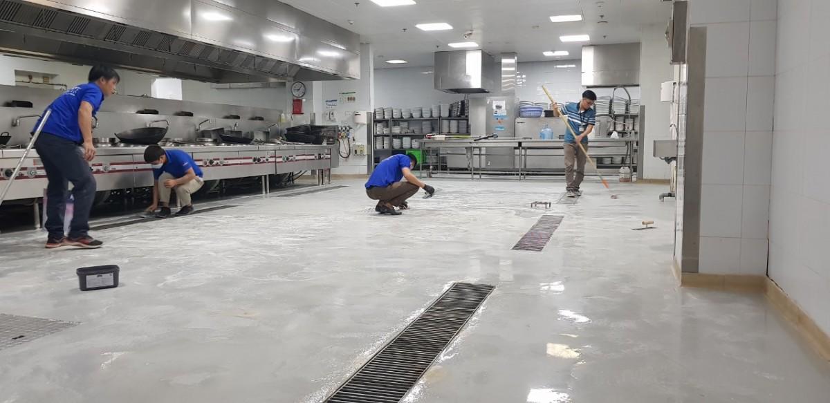 Thi công sơn sàn bê tông bằng sơn Epoxy