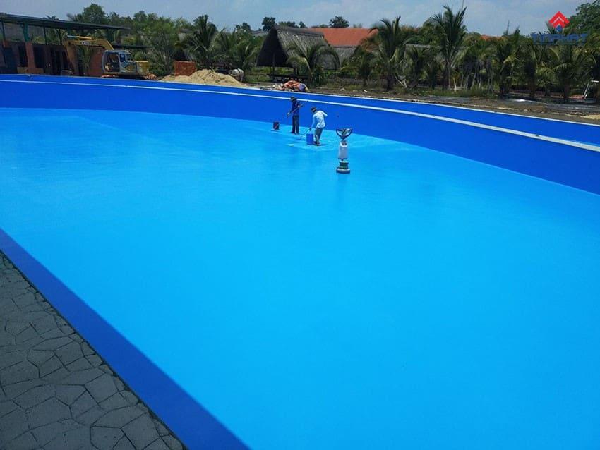 thi công sơn Epoxy dùng cho bể bơi
