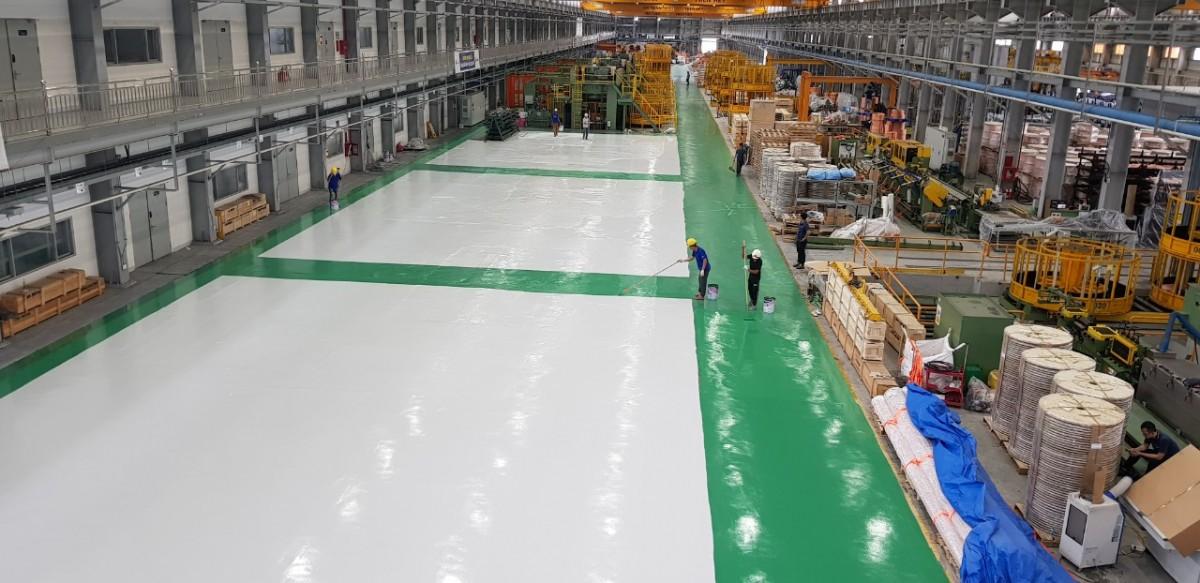 Công trình sử dụng sơn Epoxy gốc nước hệ lăn