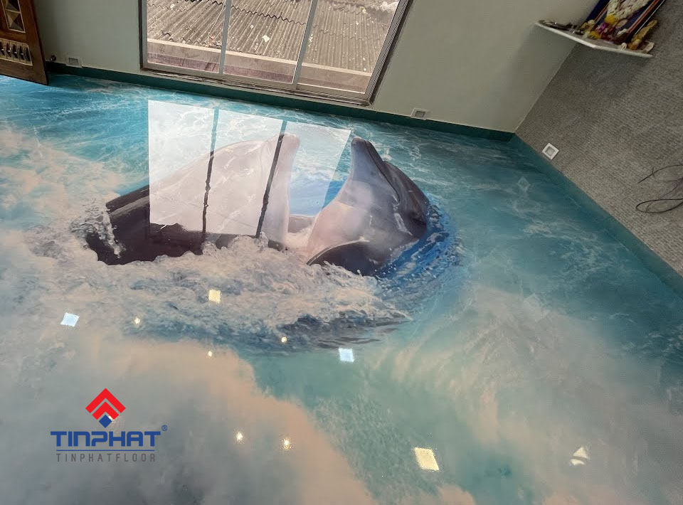 Thi công sàn epoxy trong suốt