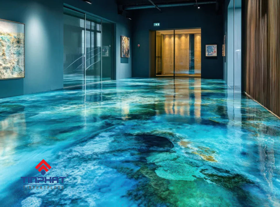 Thi công sàn epoxy trong suốt