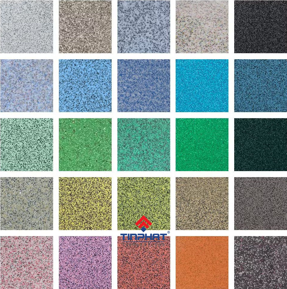 bảng màu sơn epoxy cát màu
