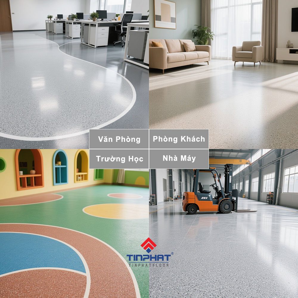 sơn epoxy cát màu